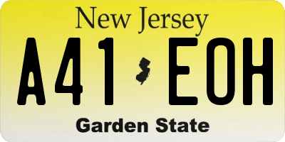 NJ license plate A41EOH