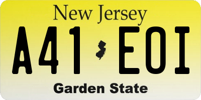 NJ license plate A41EOI