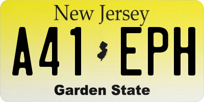 NJ license plate A41EPH