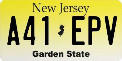NJ license plate A41EPV