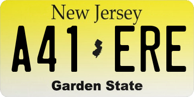 NJ license plate A41ERE
