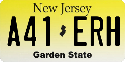 NJ license plate A41ERH