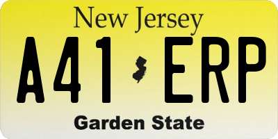 NJ license plate A41ERP