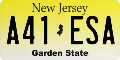 NJ license plate A41ESA