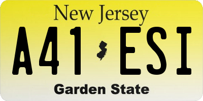 NJ license plate A41ESI