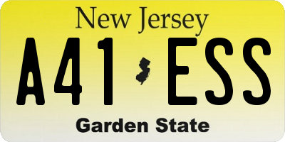 NJ license plate A41ESS