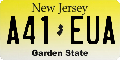 NJ license plate A41EUA