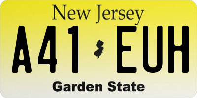 NJ license plate A41EUH