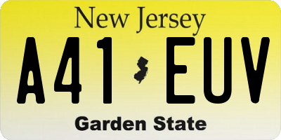 NJ license plate A41EUV