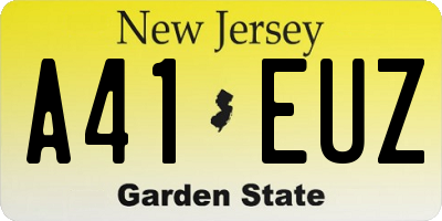NJ license plate A41EUZ