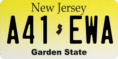 NJ license plate A41EWA