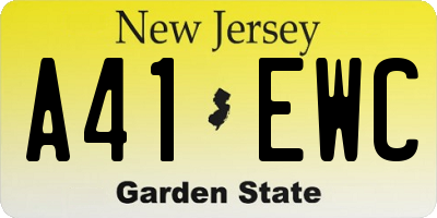 NJ license plate A41EWC