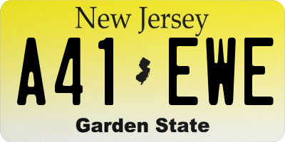 NJ license plate A41EWE