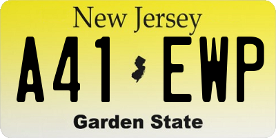 NJ license plate A41EWP
