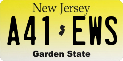 NJ license plate A41EWS