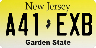 NJ license plate A41EXB