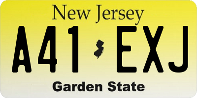 NJ license plate A41EXJ