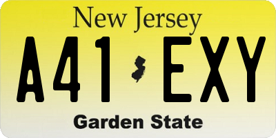 NJ license plate A41EXY