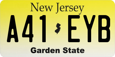 NJ license plate A41EYB