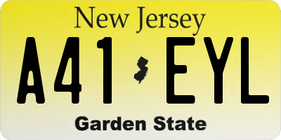 NJ license plate A41EYL