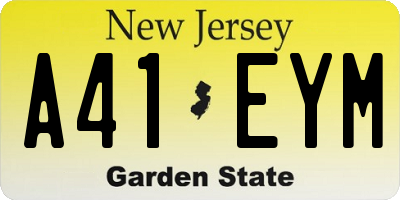 NJ license plate A41EYM