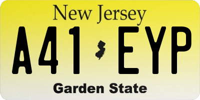 NJ license plate A41EYP