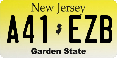 NJ license plate A41EZB