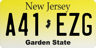 NJ license plate A41EZG