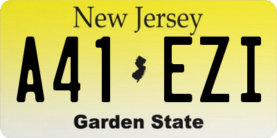 NJ license plate A41EZI