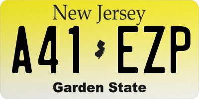 NJ license plate A41EZP