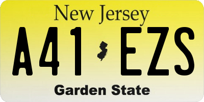 NJ license plate A41EZS