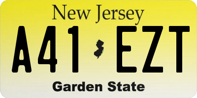 NJ license plate A41EZT
