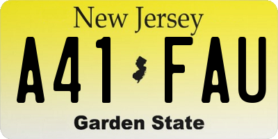 NJ license plate A41FAU