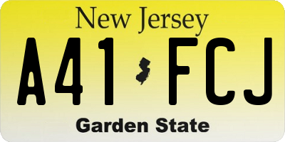 NJ license plate A41FCJ