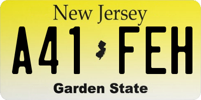 NJ license plate A41FEH