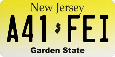 NJ license plate A41FEI