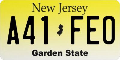 NJ license plate A41FEO