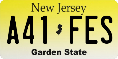 NJ license plate A41FES