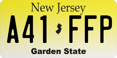 NJ license plate A41FFP