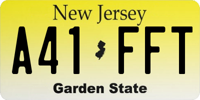 NJ license plate A41FFT