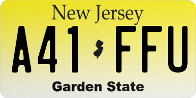 NJ license plate A41FFU