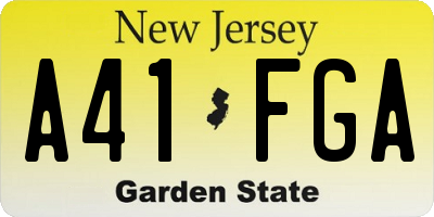 NJ license plate A41FGA