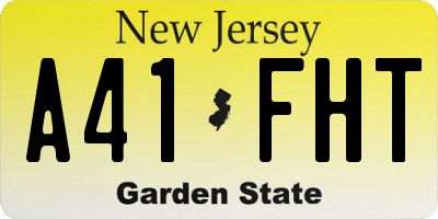 NJ license plate A41FHT