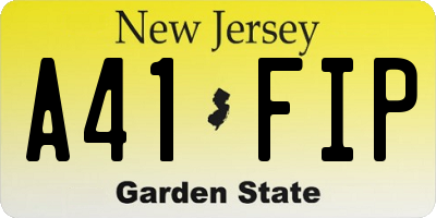 NJ license plate A41FIP