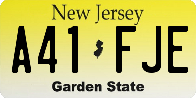 NJ license plate A41FJE