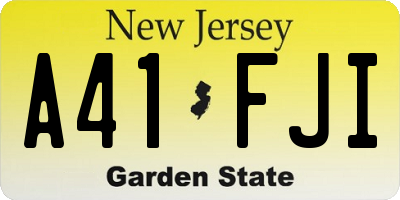 NJ license plate A41FJI