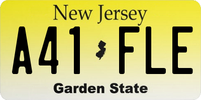 NJ license plate A41FLE