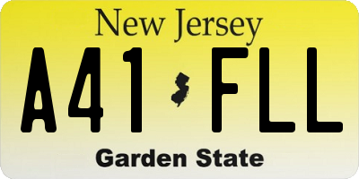 NJ license plate A41FLL