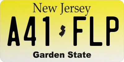 NJ license plate A41FLP