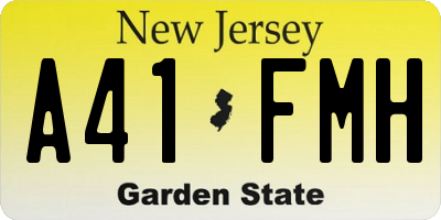 NJ license plate A41FMH